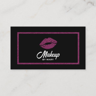 Tarjeta De Visita Labios Destellantes Rosados Falsos Código QR Artis