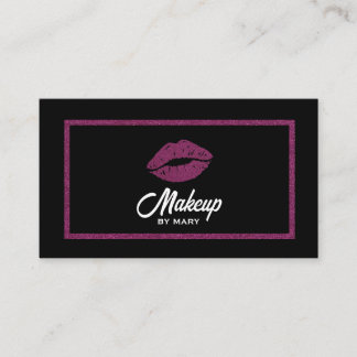 Tarjeta De Visita Labios Destellantes Rosados Falsos Código QR Artis