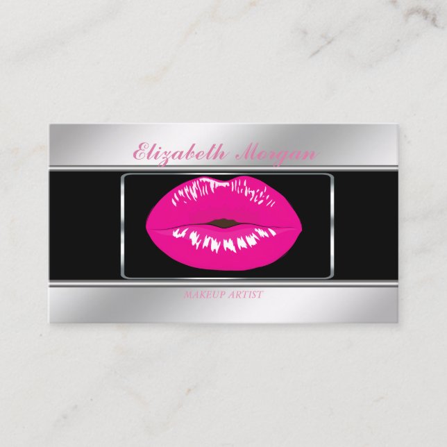 Tarjeta De Visita Labios Elegantes con Estilo Profesional (Anverso)