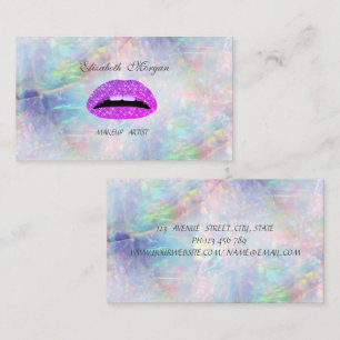 Tarjeta De Visita Labios Elegantes Glamurosos de Moda con Brillo en
