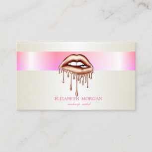 Tarjeta De Visita Labios elegantes modernos y elegantes con goteo me