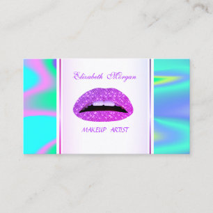 Tarjeta De Visita Labios holográficos elegantes modernos femeninos t