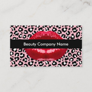 Tarjeta De Visita Labios Lujosos Lápiz Labial Rojo