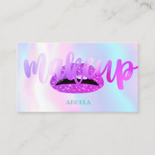 Tarjeta De Visita Labios Modernos, Artista de Maquillaje Holográfico
