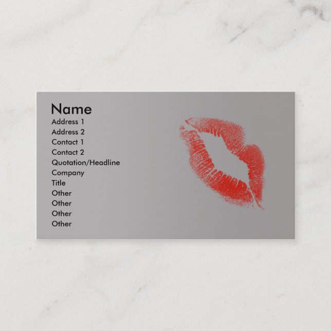 Tarjeta De Visita Labios rojos (Anverso)