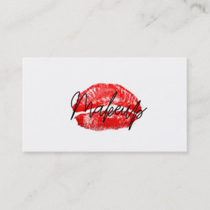 Tarjeta De Visita Labios Rojos Beso Maquillaje Belleza Glam Chic Bla