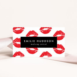 Tarjeta De Visita Labios Rojos, Beso, Patrón De Labios, Artista De M