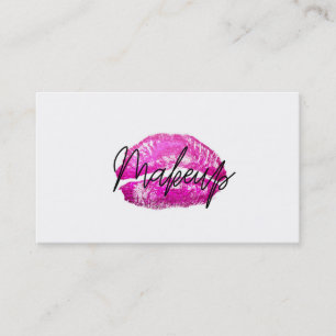 Tarjeta De Visita Labios Rojos Besos Maquillaje Belleza Glam Chic Bl