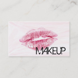 Tarjeta De Visita Labios rojos con el fondo de mármol rosado