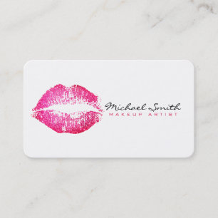 Tarjeta De Visita Labios rojos de artistas de maquillaje