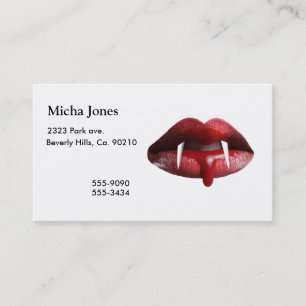 Tarjeta De Visita Labios rojos del lápiz labial del vampiro