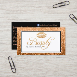 Tarjeta De Visita Labios subiós de la belleza del oro del artista d