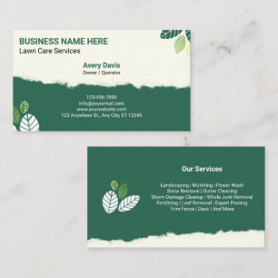 Tarjeta De Visita Labor de jardinería de cuidado de césped