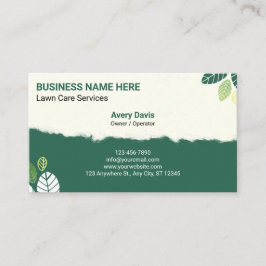 Tarjeta De Visita Labor de jardinería de cuidado de césped