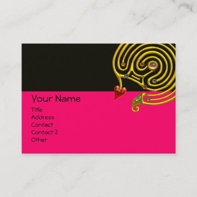 Tarjeta De Visita LABYRINTH HYPER, rosa negro y blanco (Anverso)