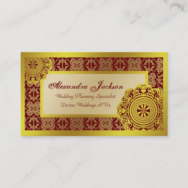 Tarjeta De Visita Lace de oro árabe, (Anverso)