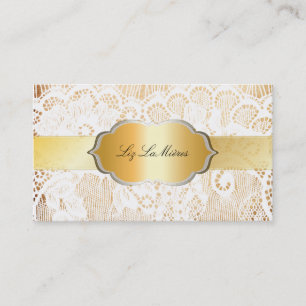 Tarjeta De Visita LACE/PARCHMENT BLANCO DE VINTAGE PixDezines