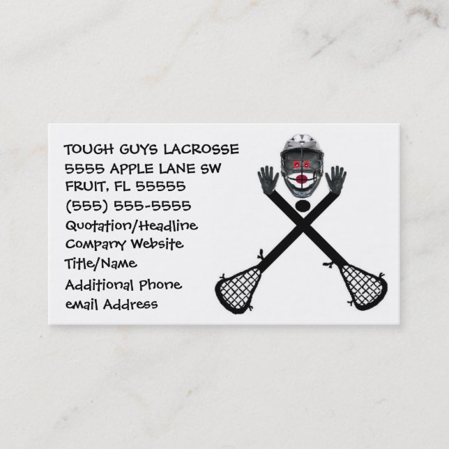 Tarjeta De Visita Lacrosse Coach (Anverso)