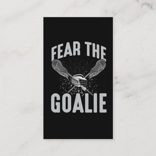 Tarjeta De Visita Lacrosse Player Lax Goalie Stick Helmet Sport Fun (Anverso)