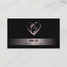 Tarjeta De Visita Lactancia Bronce negro