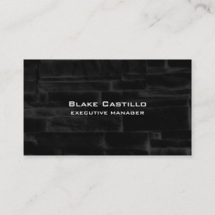 Tarjeta De Visita Ladrillos de pared grises negros elegantes moderno