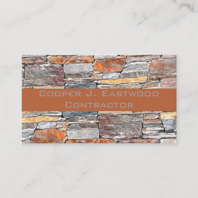 Tarjeta De Visita Ladrillos de patrón de piedra natural Flagstone co (Anverso)