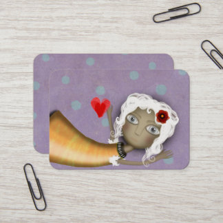 Tarjeta De Visita Lady Beautiful White hair