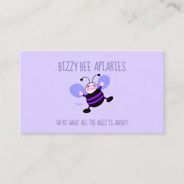 Tarjeta De Visita Lady Beekeeper Cute Bee Apiario humorístico de la  (Anverso)