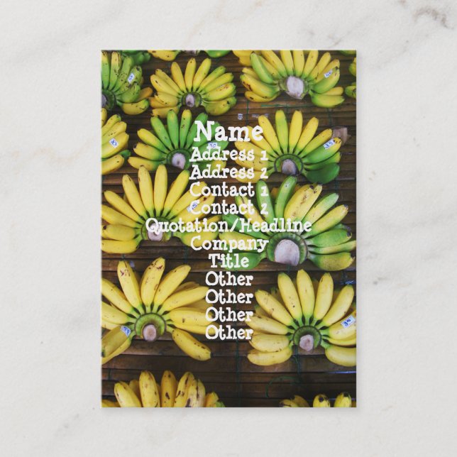 Tarjeta De Visita Lady Finger Bananas ~ Huevo Banana (ก ล้ ว ย ไ ข่) (Anverso)