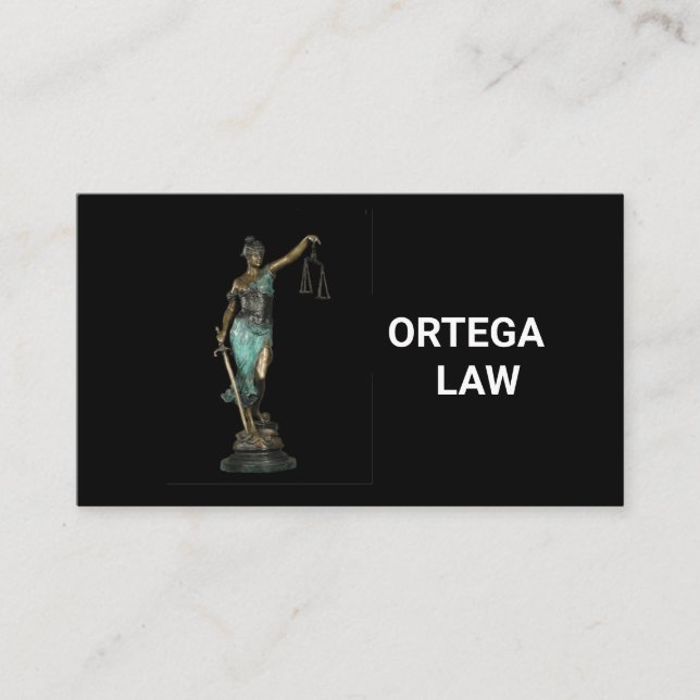 Tarjeta De Visita Lady Justice sobre Black 2020 (Anverso)
