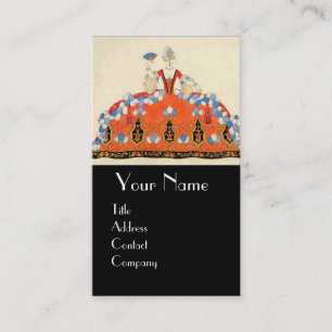 TARJETA DE VISITA LADY NARANJA FASHION COSTUME DISEÑADOR MAKEUP ARTI