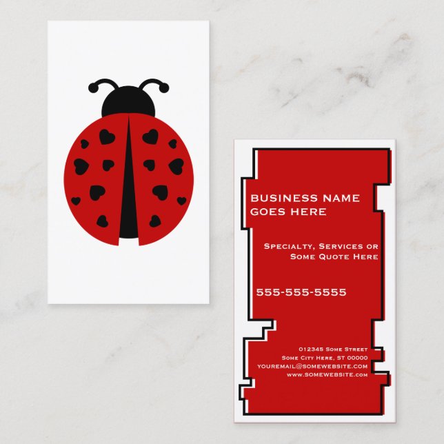 Tarjeta De Visita ladybug de oddRex (Anverso / Reverso)