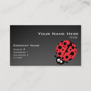 Tarjeta De Visita Ladybug; Faux Carbon Fibra