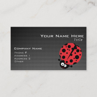 Tarjeta De Visita Ladybug; Faux Carbon Fibra