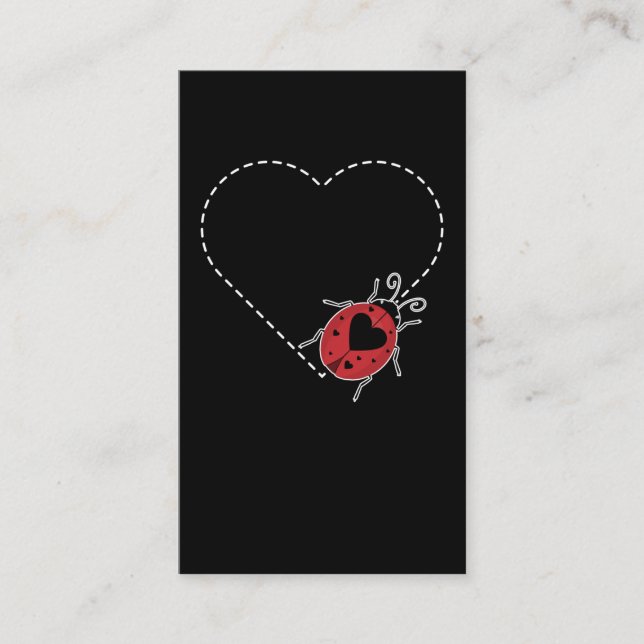 Tarjeta De Visita Ladybug Heart Beetle Insecticida Entomólogo (Anverso)