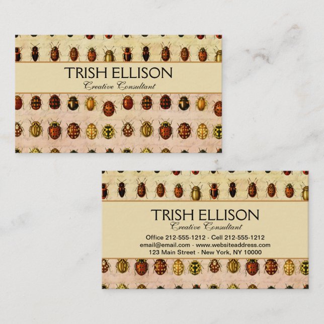 Tarjeta De Visita Ladybug Ladybird Beetle Insect Bug (Anverso / Reverso)