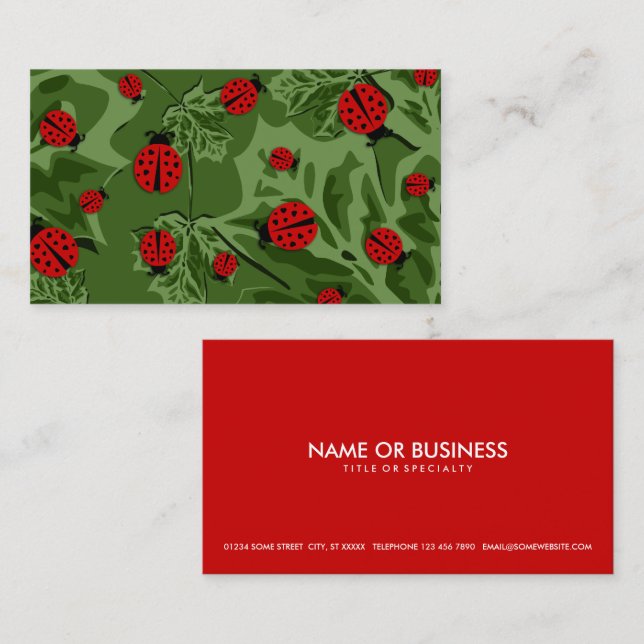 Tarjeta De Visita ladybugs (Anverso / Reverso)