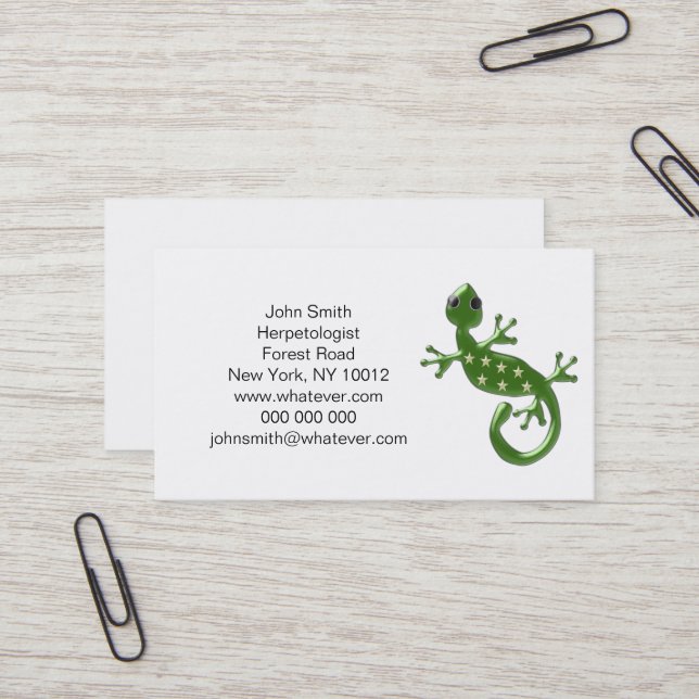 Tarjeta De Visita Lagarto Gecko (Anverso/Reverso In Situ)
