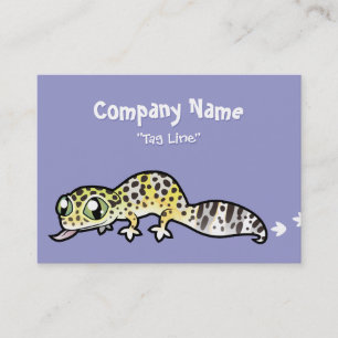 Tarjeta De Visita Lagarto Leopardo de Dibujos Animados