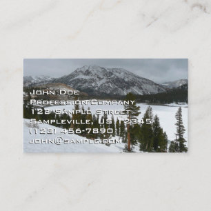 Tarjeta De Visita Lago Ellery nevado, paisaje invernal de California