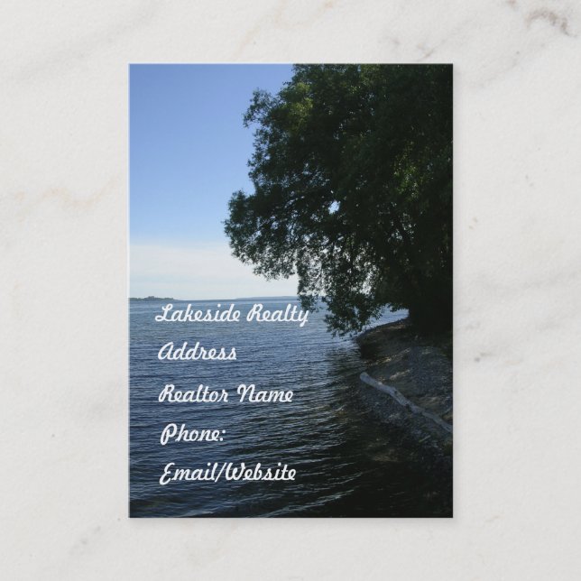 Tarjeta De Visita Lagos de País de Negocios Realty (Anverso)