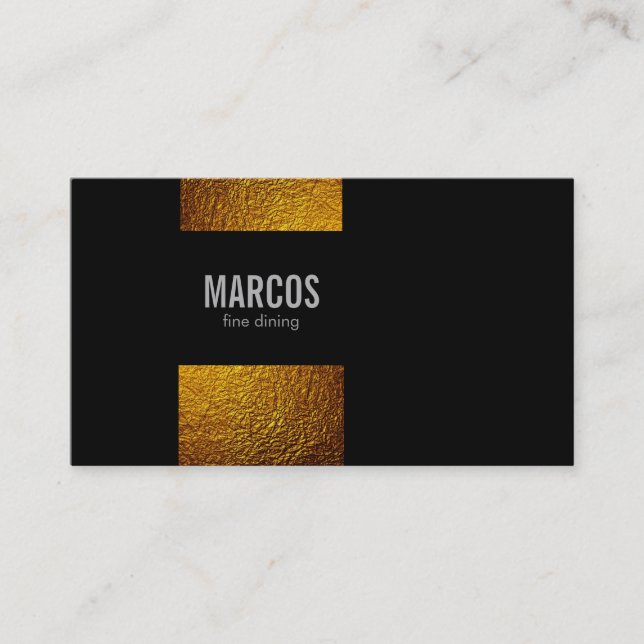 Tarjeta De Visita Lagunas de oro / Negro (Anverso)