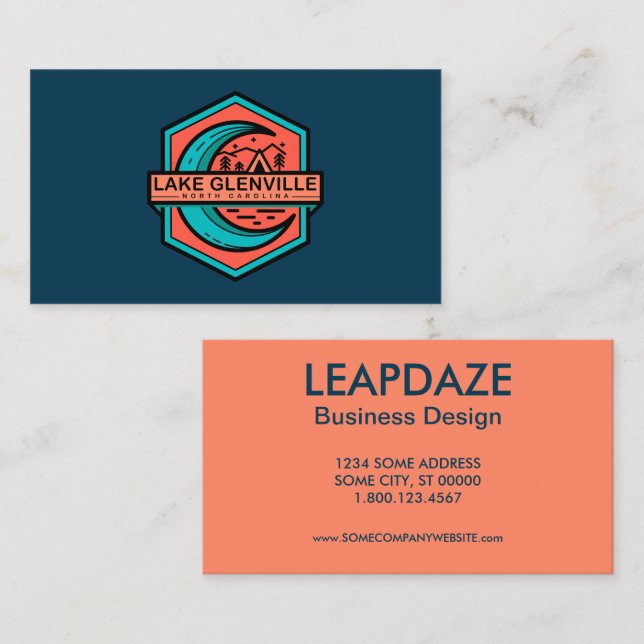 Tarjeta De Visita LAKE GLENVILLE NC moon hexa (Anverso / Reverso)