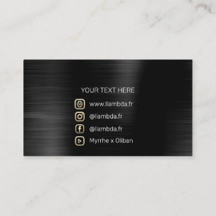 Tarjeta De Visita Lambda Minimal Social Media WWWFBYOUTUBE Black