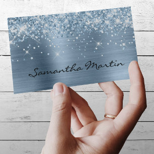 Tarjeta De Visita Lámina de azul claro brillante