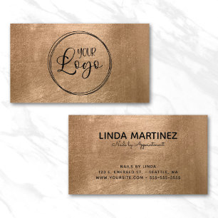 Tarjeta De Visita Lámina de oro de cobre falso para tu logotipo
