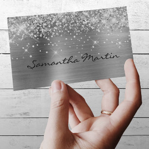 Tarjeta De Visita Lámina de plata brillante