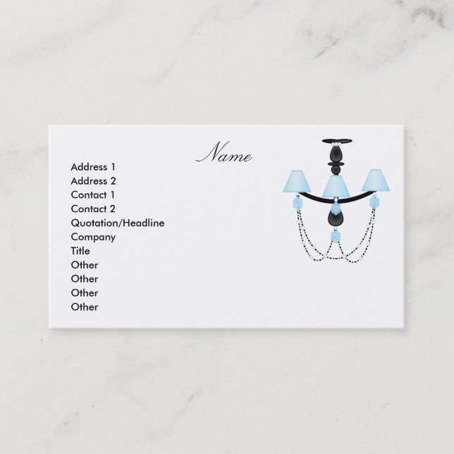 Tarjeta De Visita Lámpara azul (Anverso)