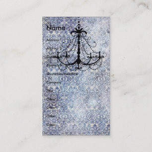 Tarjeta De Visita Lámpara de papel pintado de imitación azul