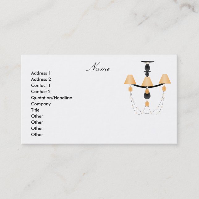 Tarjeta De Visita Lámpara de Peach (Anverso)